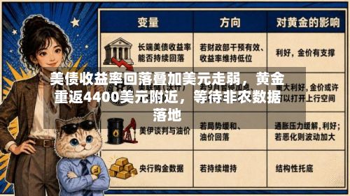 美债收益率回落叠加美元走弱，黄金重返4400美元附近，等待非农数据落地-第1张图片