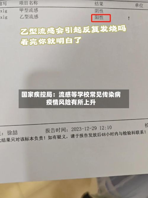 国家疾控局:流感等学校常见传染病疫情风险有所上升-第2张图片