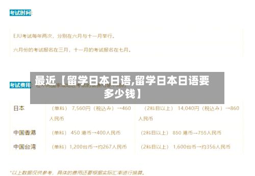 最近【留学日本日语,留学日本日语要多少钱】