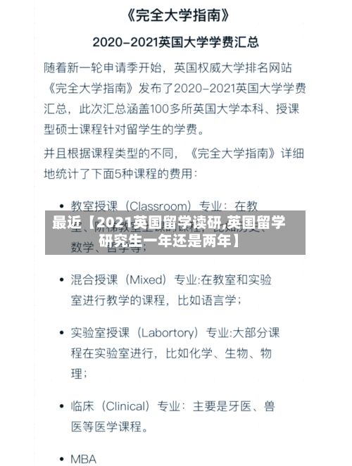 最近【2021英国留学读研,英国留学研究生一年还是两年】-第2张图片