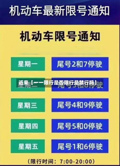 近来【一一限行是否限行是禁行吗】