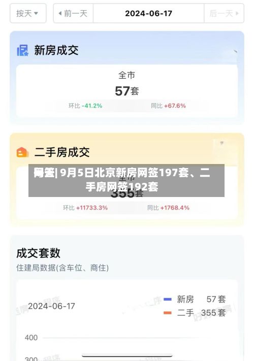每天网签| 9月5日北京新房网签197套	、二手房网签192套-第2张图片