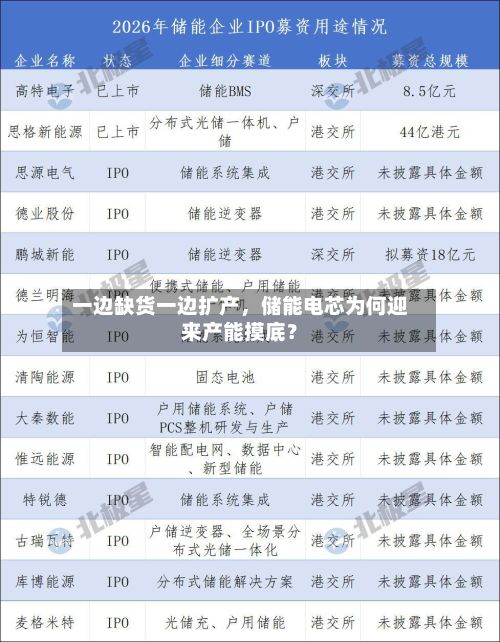 一边缺货一边扩产	，储能电芯为何迎来产能摸底？-第2张图片