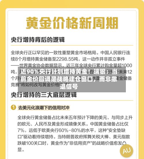 近90%央行计划增持黄金！瑞银：当前金价回调是战略建仓窗口，而非撤退信号-第2张图片