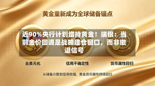 近90%央行计划增持黄金！瑞银：当前金价回调是战略建仓窗口	，而非撤退信号-第1张图片