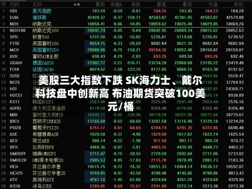 美股三大指数下跌 SK海力士、戴尔科技盘中创新高 布油期货突破100美元/桶-第1张图片