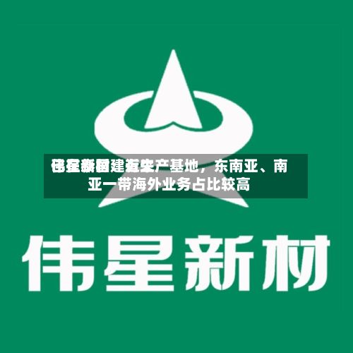 伟星新材：近来已在泰国建有生产基地	，东南亚、南亚一带海外业务占比较高-第2张图片