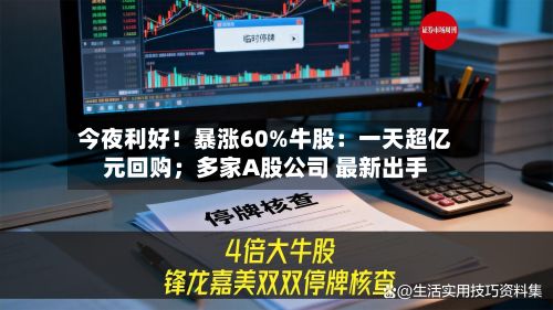 今夜利好！暴涨60%牛股：一天超亿元回购；多家A股公司 最新出手