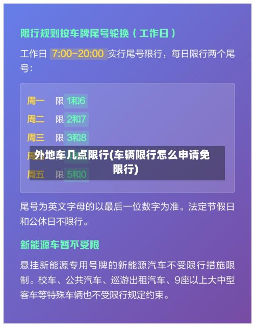 外地车几点限行(车辆限行怎么申请免限行)