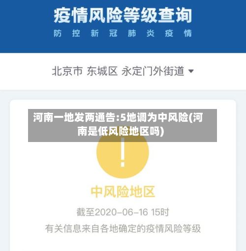 河南一地发两通告:5地调为中风险(河南是低风险地区吗)