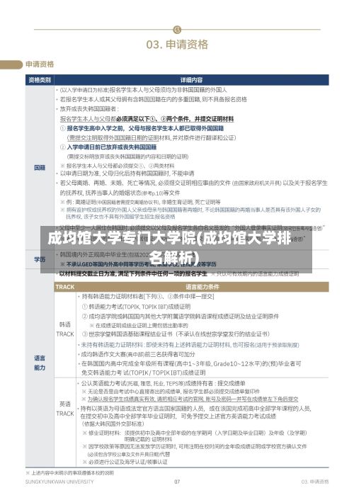 成均馆大学专门大学院(成均馆大学排名解析)