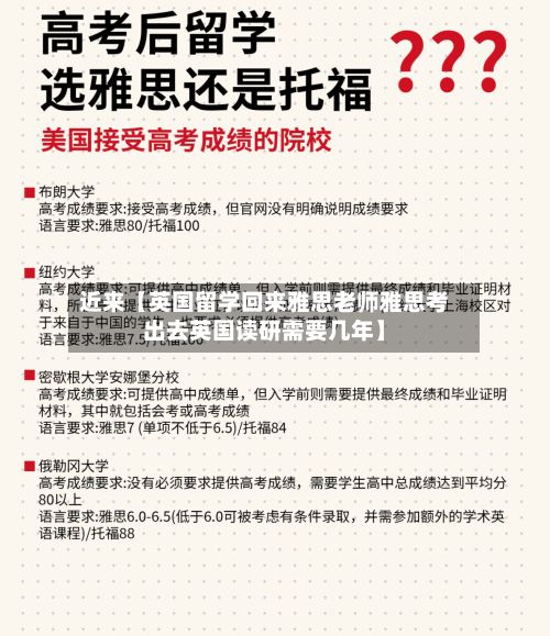 近来【英国留学回来雅思老师雅思考出去英国读研需要几年】-第2张图片