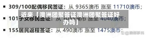 近来【澳洲团聚签证澳洲团聚签证好办吗】