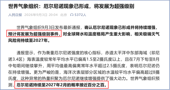 国泰君安期货：官媒再提厄尔尼诺	，那些强关联品种现在怎么样了？